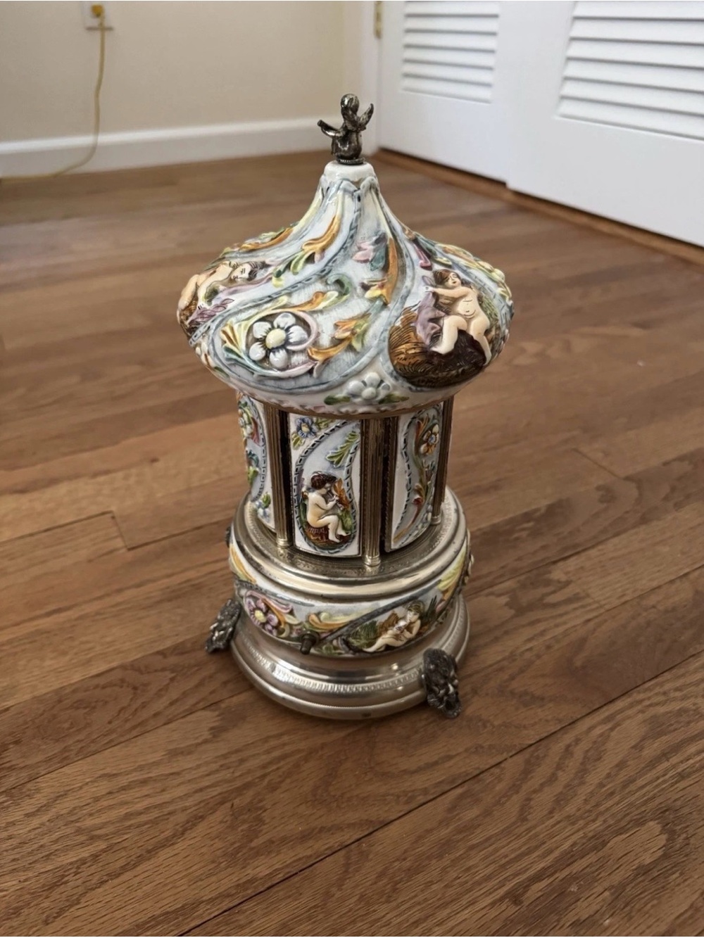 Refuge Pastel Multicolor Cherub Carousel Accent Figurine